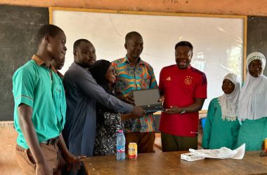 Center for Islamic High School, in YENDI, NORTHERN GHANA.. Fr. Dominic donating a laptop to the school on behalf of HopE Ghana